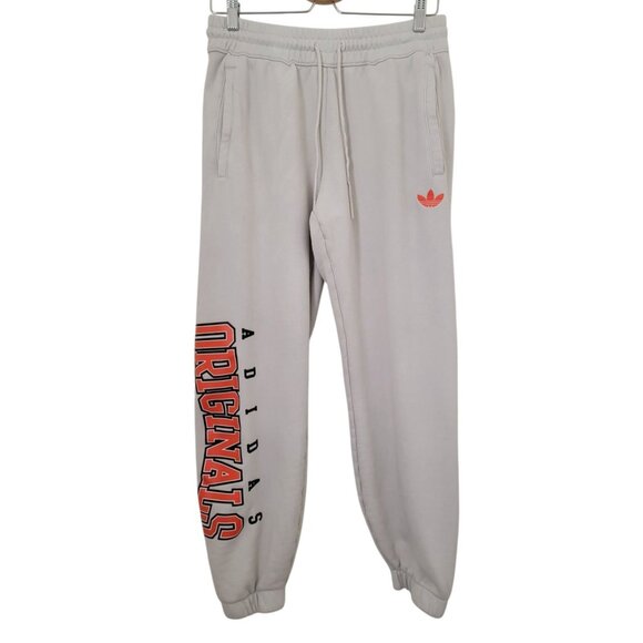 Adidas Originals Script Taupe Pants Joggers With Trefoil Logo Men's Size M - Picture 1 of 7